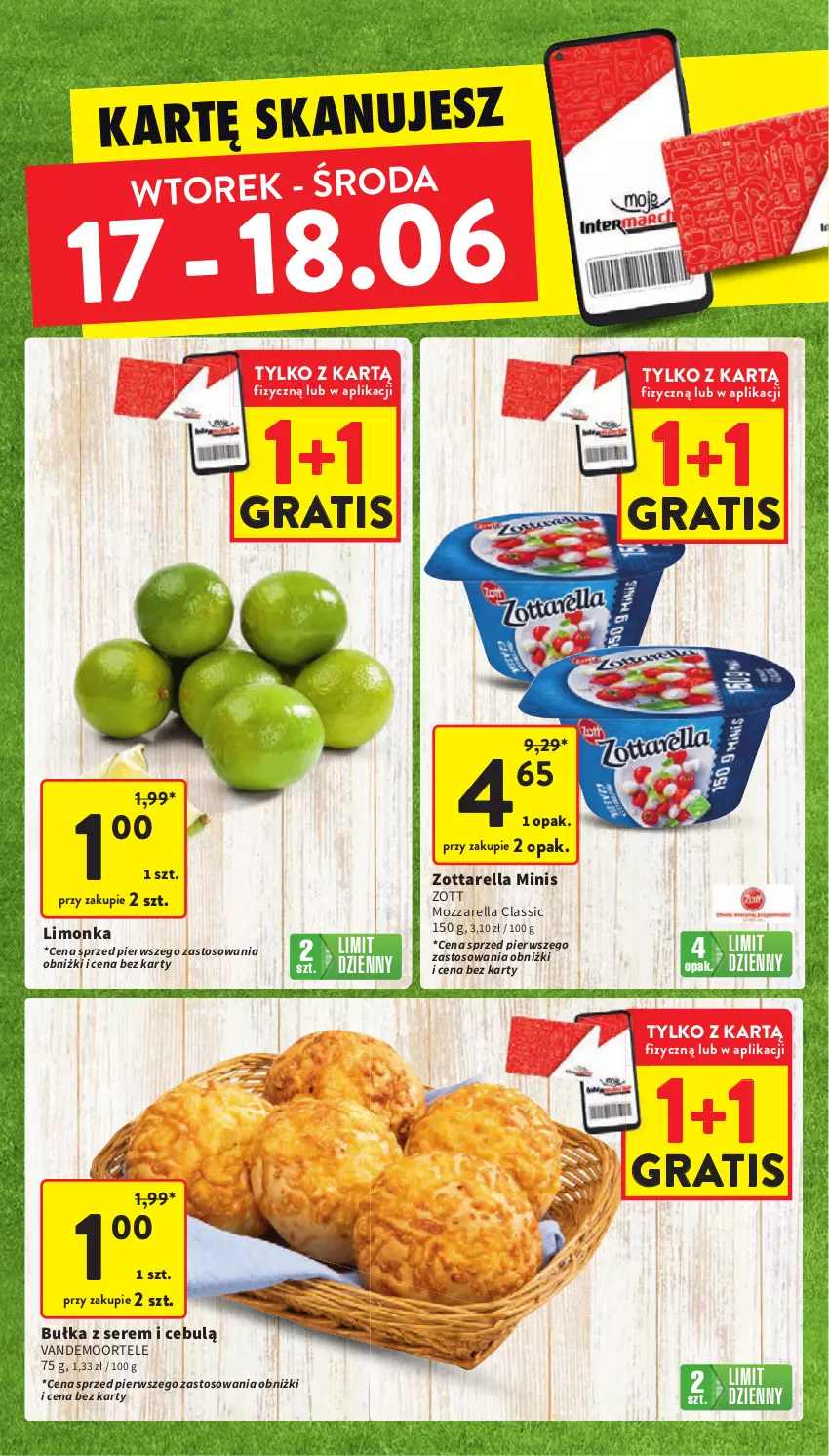 Gazetka promocyjna Intermarche - Gazetka promocyjna - ważna 17.06 do 25.06.2025 - strona 4 - produkty: Bułka, Gra, Limonka, Mozzarella, Ser, Zott, Zottarella