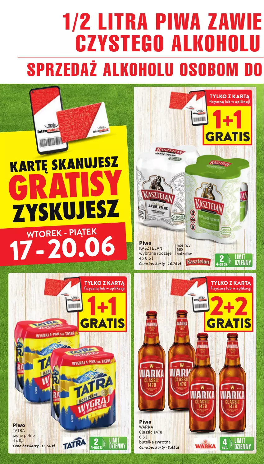 Gazetka promocyjna Intermarche - Gazetka promocyjna - ważna 17.06 do 25.06.2025 - strona 8 - produkty: Gra, Kasztelan, Piwa, Piwo, Tatra, Warka