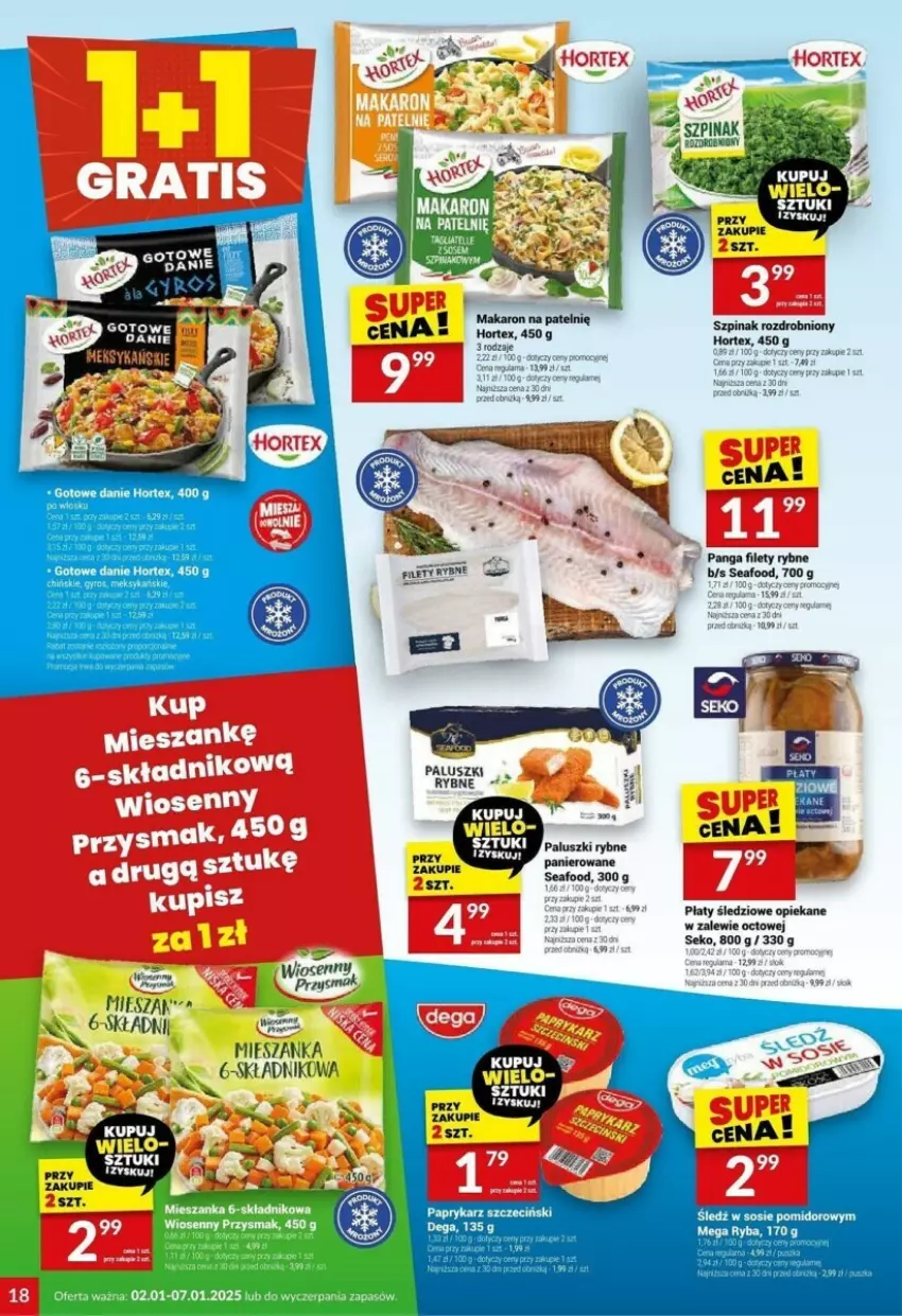 Gazetka promocyjna Twoj Market - ważna 02.01 do 07.01.2025 - strona 10 - produkty: Dega, Hortex, Makaron, Paluszki rybne, Panga, Papryka, Paprykarz, Paprykarz szczeciński, Płaty śledziowe, Ryba, SEKO, Sos, Szpinak