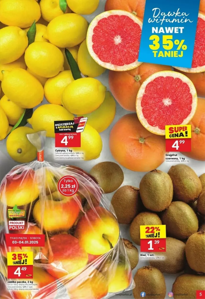 Gazetka promocyjna Twoj Market - ważna 02.01 do 07.01.2025 - strona 22 - produkty: Grejpfrut