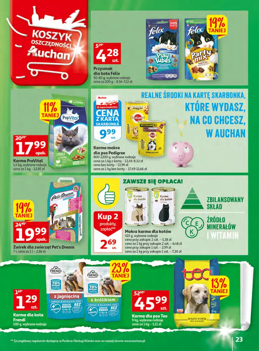 Gazetka promocyjna Auchan - Gazetka Wielkie majowe odkrycia cenowe Hipermarket Auchan - ważna 27.04 do 02.05.2023 - strona 23 - produkty: Fa, Felix, Mokra karma, Pedigree, Przysmak dla kota