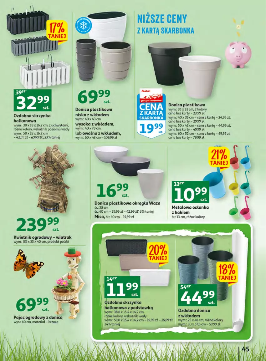Gazetka promocyjna Auchan - Gazetka Wielkie majowe odkrycia cenowe Hipermarket Auchan - ważna 27.04 do 02.05.2023 - strona 45 - produkty: Kwietnik, Osłonka, Pajac, Sok