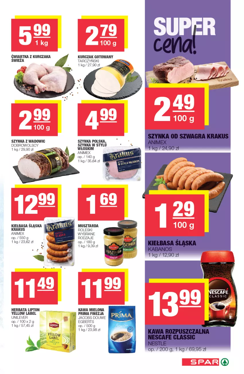 Gazetka promocyjna Spar - Eurospar - ważna 30.06 do 06.07.2021 - strona 3 - produkty: Herbata, Jacobs, Kawa, Kawa mielona, Kiełbasa, Kiełbasa śląska, Krakus, Kurczak, Kurczak gotowany, Lipton, Mus, Musztarda, Prima, Szynka, Tarczyński