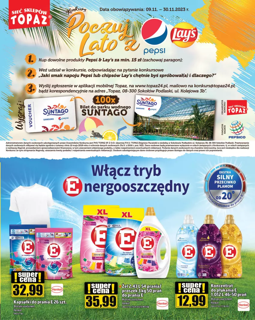 Gazetka promocyjna Topaz - Gazetka - ważna 16.11 do 22.11.2023 - strona 5 - produkty: Dres, Mobil, Olej, Pepsi, Podlaski, Samsung, Sok, Sokołów, Tago, Top