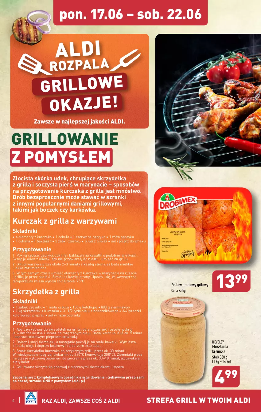 Gazetka promocyjna Aldi - Pełna oferta - ważna 17.06 do 22.06.2024 - strona 6 - produkty: Boczek, Cebula, Czosnek, Drób, Fa, Grill, Kawa, Ketchup, Kurczak, Mus, Musztarda, Nuty, Olej, Oliwa, Oliwa z oliwek, Papier, Papryka, Piec, Piekarnik, Pieprz, Por, Rum, Sól, Sos, Warzywa, Ziemniaki