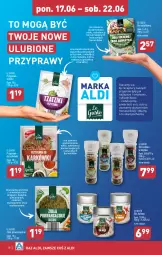 Gazetka promocyjna Aldi - Pełna oferta - Gazetka - ważna od 22.06 do 22.06.2024 - strona 18 - produkty: Sos, Ser, Sól, Sałat, Przyprawy, Bazyl