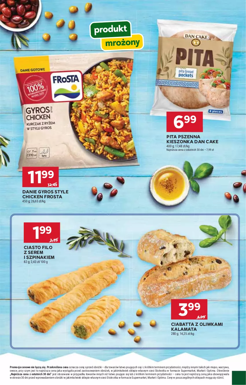 Gazetka promocyjna Stokrotka - Supermarket - ważna 14.05 do 20.05.2026 - strona 29 - produkty: Ciabatta, Dan Cake, Frosta, Gyros, Mięso, Optima, Owoce, Ser, Szpinak, Warzywa