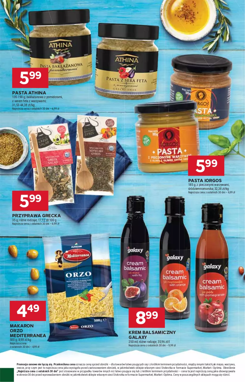 Gazetka promocyjna Stokrotka - Supermarket - ważna 14.05 do 20.05.2026 - strona 30 - produkty: Feta, Gala, Makaron, Mięso, Optima, Owoce, Piec, Ser, Warzywa