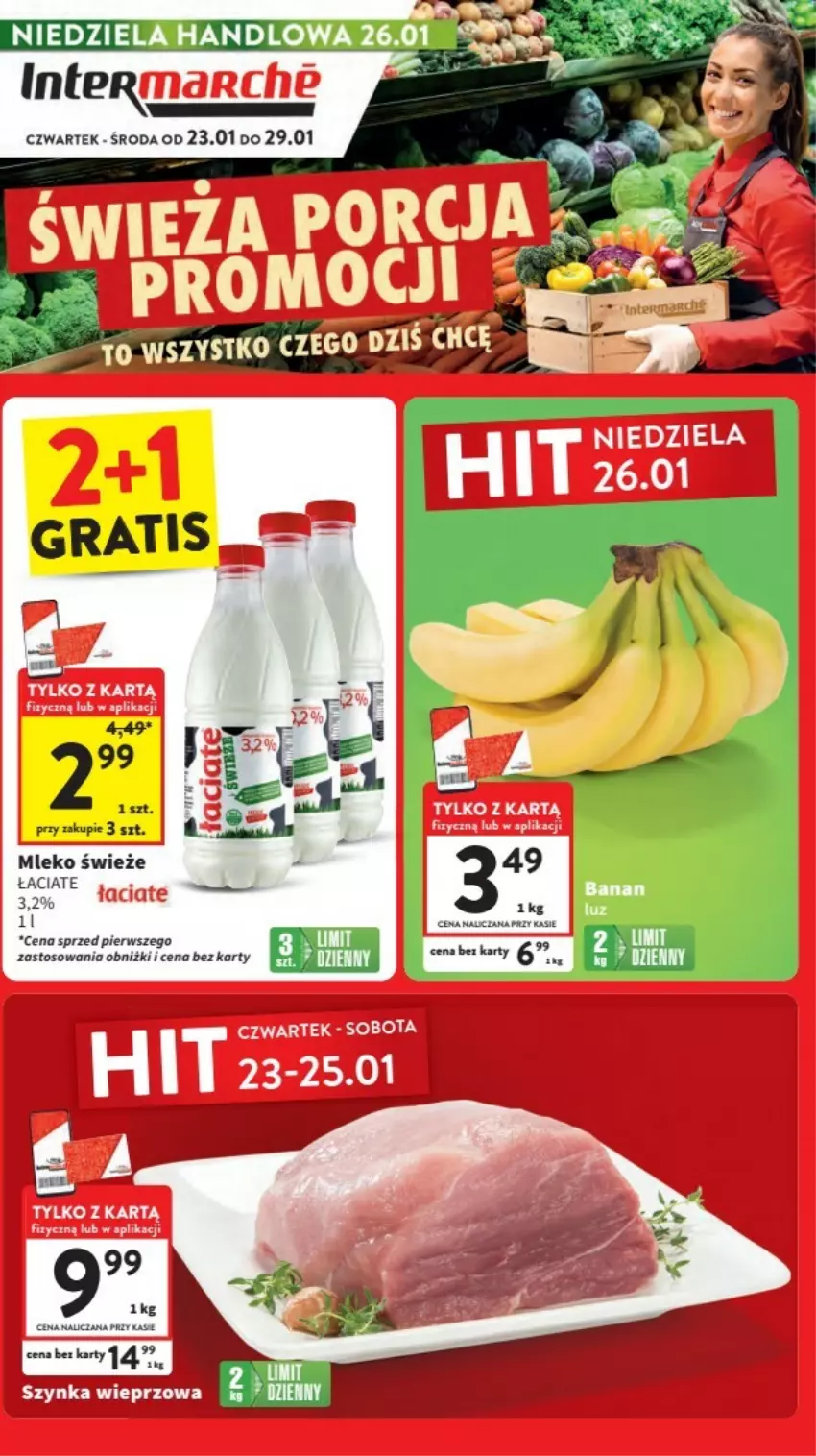 Gazetka promocyjna Intermarche - ważna 23.01 do 29.01.2025 - strona 1 - produkty: Mleko, Szynka