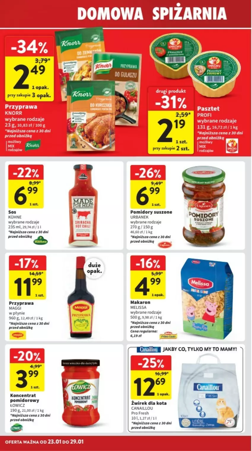 Gazetka promocyjna Intermarche - ważna 23.01 do 29.01.2025 - strona 17 - produkty: Canaillou, Koncentrat pomidorowy, Maggi, Makaron, Pomidory, Sos