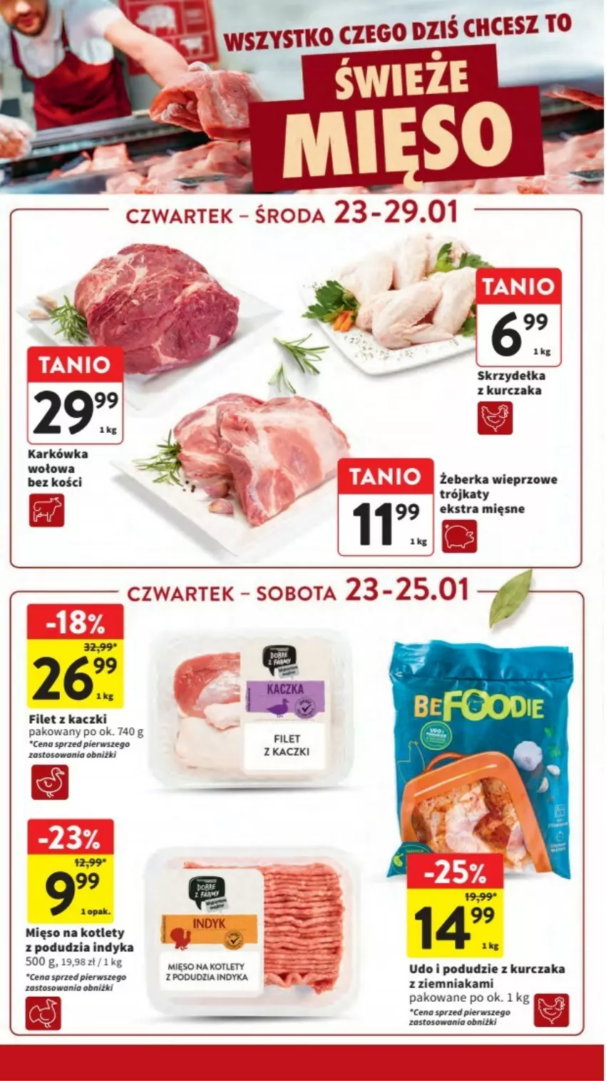 Gazetka promocyjna Intermarche - ważna 23.01 do 29.01.2025 - strona 2 - produkty: Kaki, Kotlet, Kurczak, Mięso, Podudzie z kurczaka, Skrzydełka z kurczaka