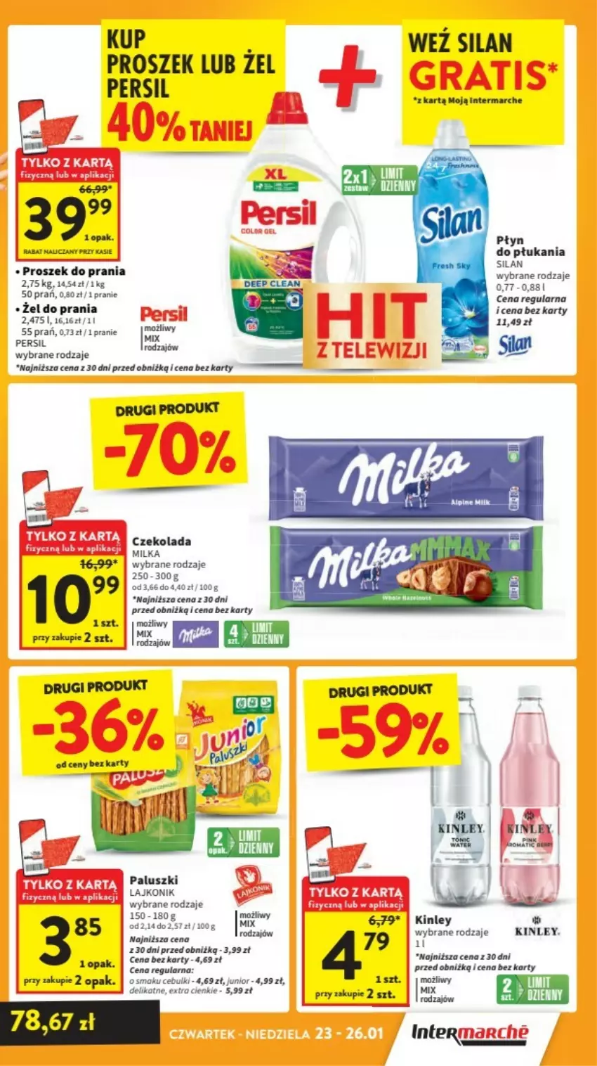 Gazetka promocyjna Intermarche - ważna 23.01 do 29.01.2025 - strona 23 - produkty: Milka, Persil, Płyn do płukania, Proszek do prania, Silan