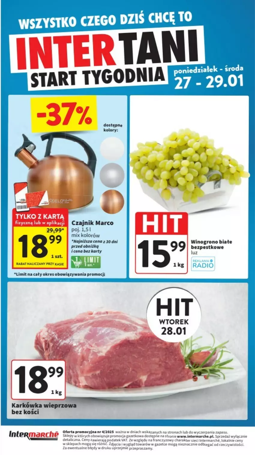 Gazetka promocyjna Intermarche - ważna 23.01 do 29.01.2025 - strona 30 - produkty: Czajnik, Fa, Karkówka wieprzowa, Wino