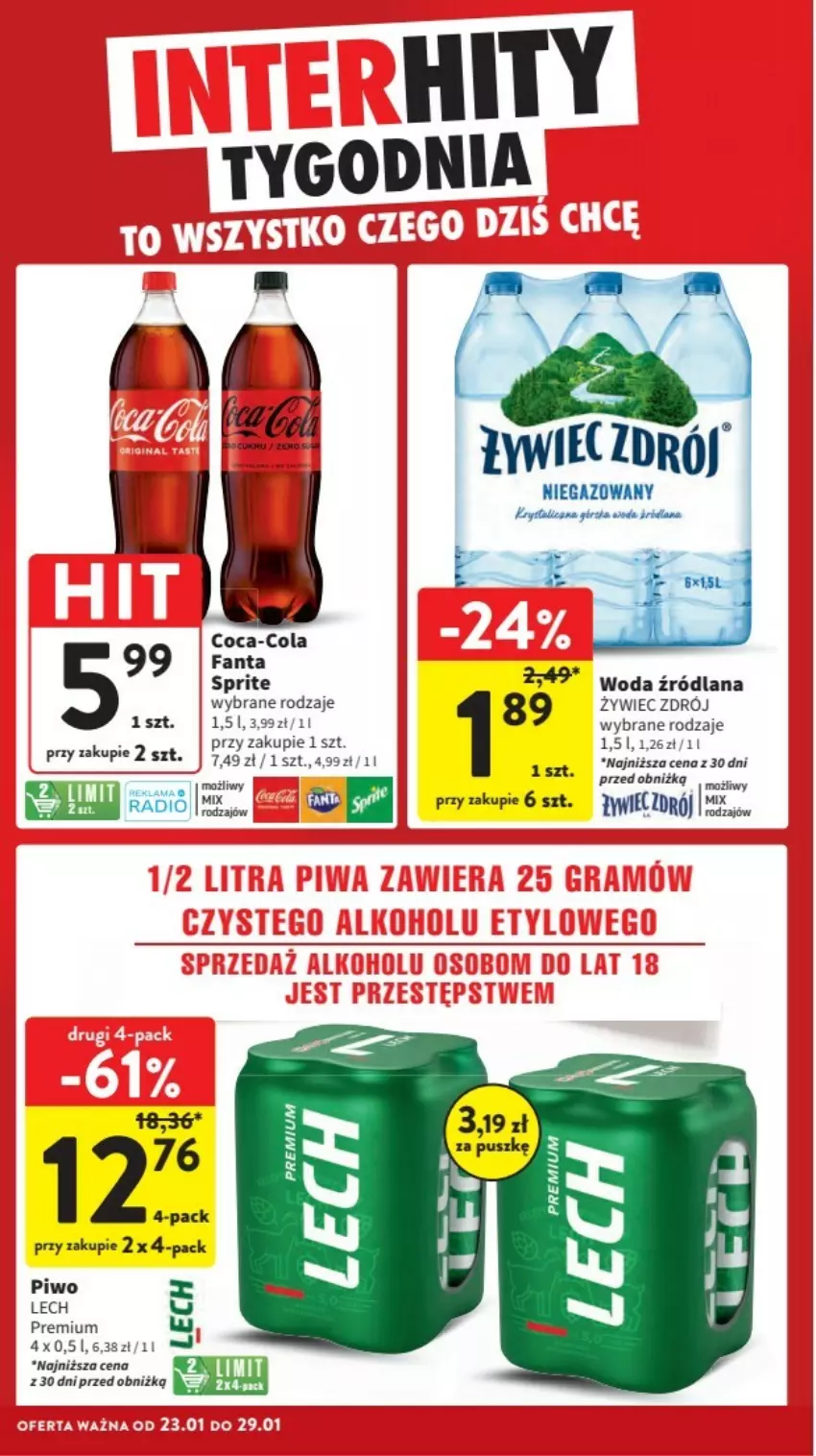 Gazetka promocyjna Intermarche - ważna 23.01 do 29.01.2025 - strona 33 - produkty: Fa, Fanta, LANA, Piwo, Sprite, Woda