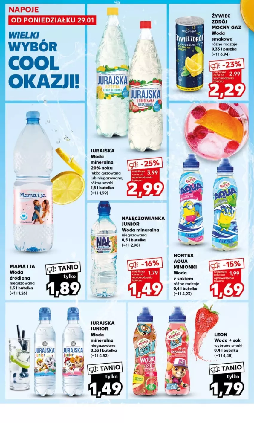 Gazetka promocyjna Kaufland - ważna 29.01 do 31.01.2024 - strona 17 - produkty: Hortex, LANA, Leon, Nałęczowianka, Napoje, Sok, Woda, Woda mineralna