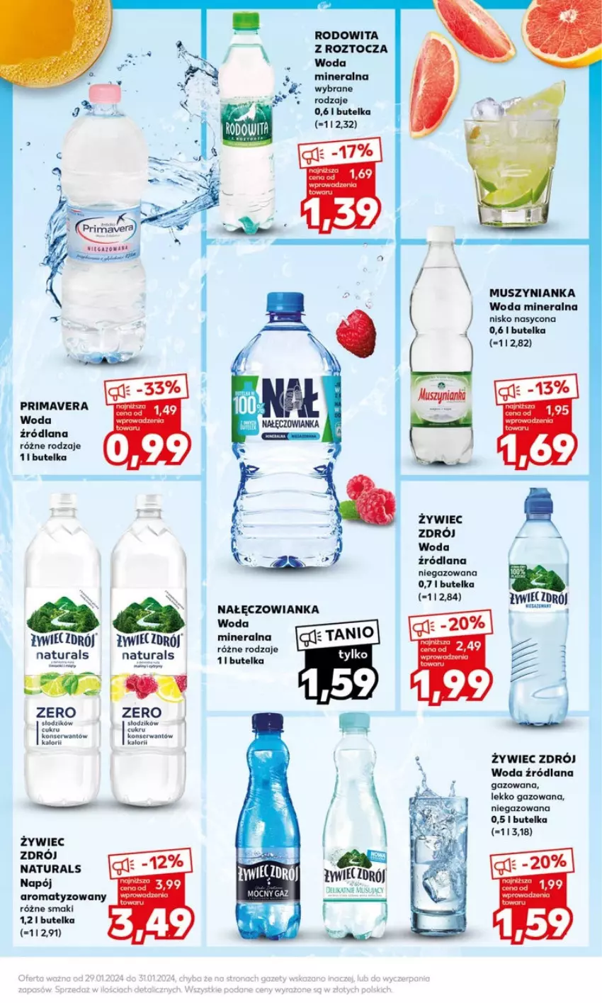 Gazetka promocyjna Kaufland - ważna 29.01 do 31.01.2024 - strona 18 - produkty: LANA, Mus, Muszynianka, Nałęczowianka, O nas, Prima, Primavera, Ser, Woda, Woda mineralna