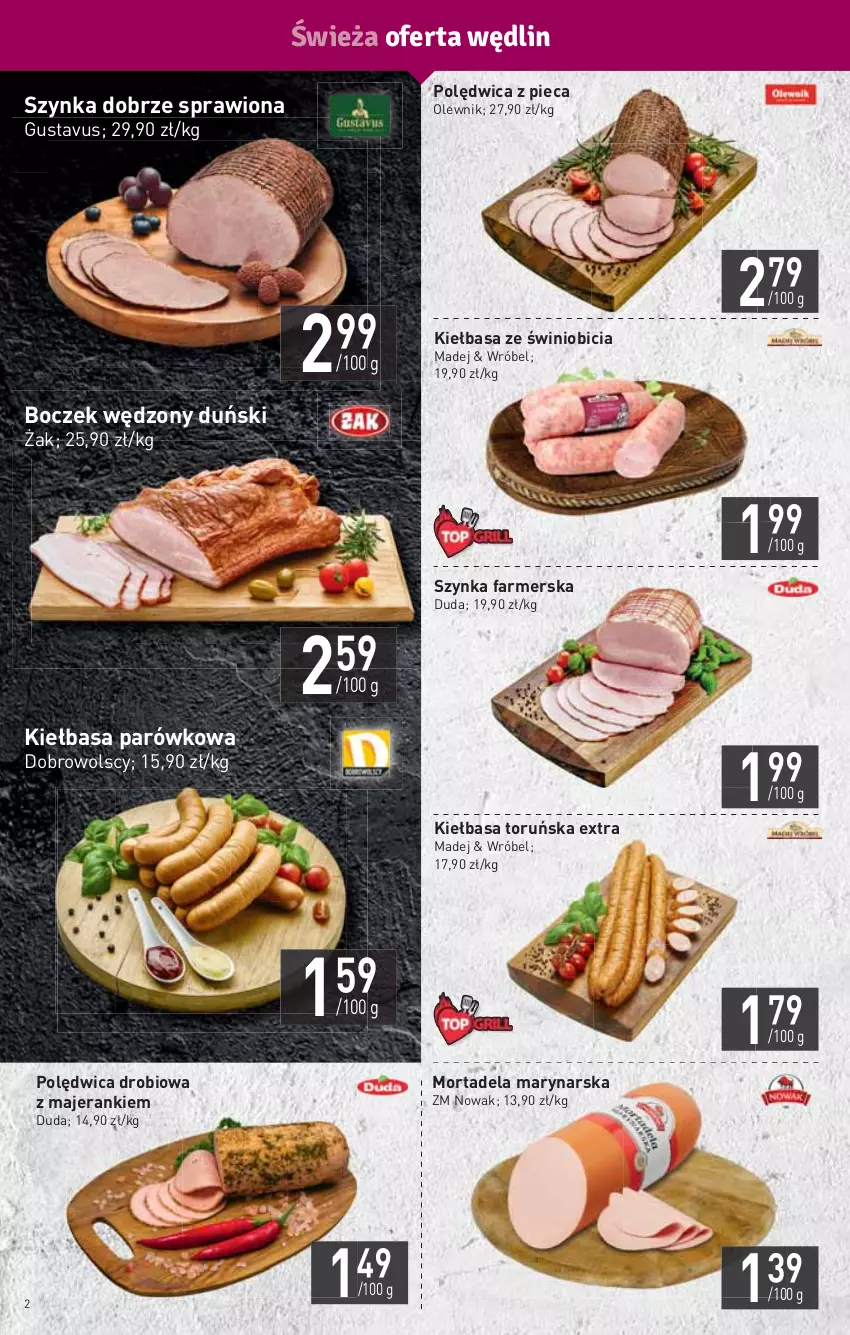 Gazetka promocyjna Stokrotka - Market - ważna 24.06 do 30.06.2021 - strona 2 - produkty: BIC, Boczek, Duda, Fa, HP, Kiełbasa, NOWAK, Olewnik, Piec, Polędwica, Szynka, Szynka farmerska