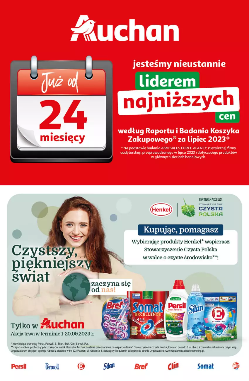 Gazetka promocyjna Auchan - Gazetka Sezonowe korzyści Hipermarket Auchan - ważna 31.08 do 06.09.2023 - strona 2 - produkty: Bref, Persil, Perwoll, Pur, Silan, Somat