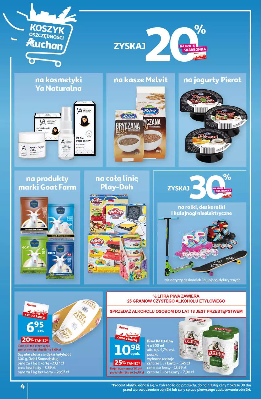 Gazetka promocyjna Auchan - Gazetka Sezonowe korzyści Hipermarket Auchan - ważna 31.08 do 06.09.2023 - strona 4 - produkty: Gra, Gry, Kasza, Piwa, Ser