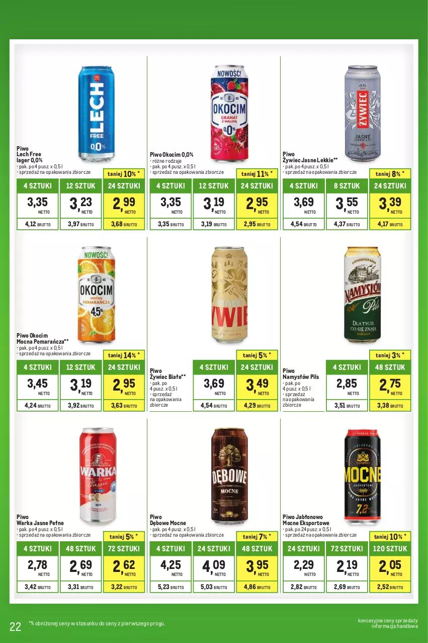 Gazetka promocyjna Makro - Kupujesz więcej płacisz mniej - oferta z alkoholem - ważna 01.08 do 31.08.2023 - strona 22 - produkty: Koc, Namysłów, Okocim, Piwo, Por, Sport, Warka