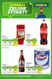Gazetka promocyjna Makro - Kupujesz więcej płacisz mniej - oferta z alkoholem - Gazetka - ważna od 31.08 do 31.08.2023 - strona 1 - produkty: Piwo, Ketchup, Papier, Coca-Cola, Ręcznik, Napój gazowany, Foxy, Harnaś, Napój