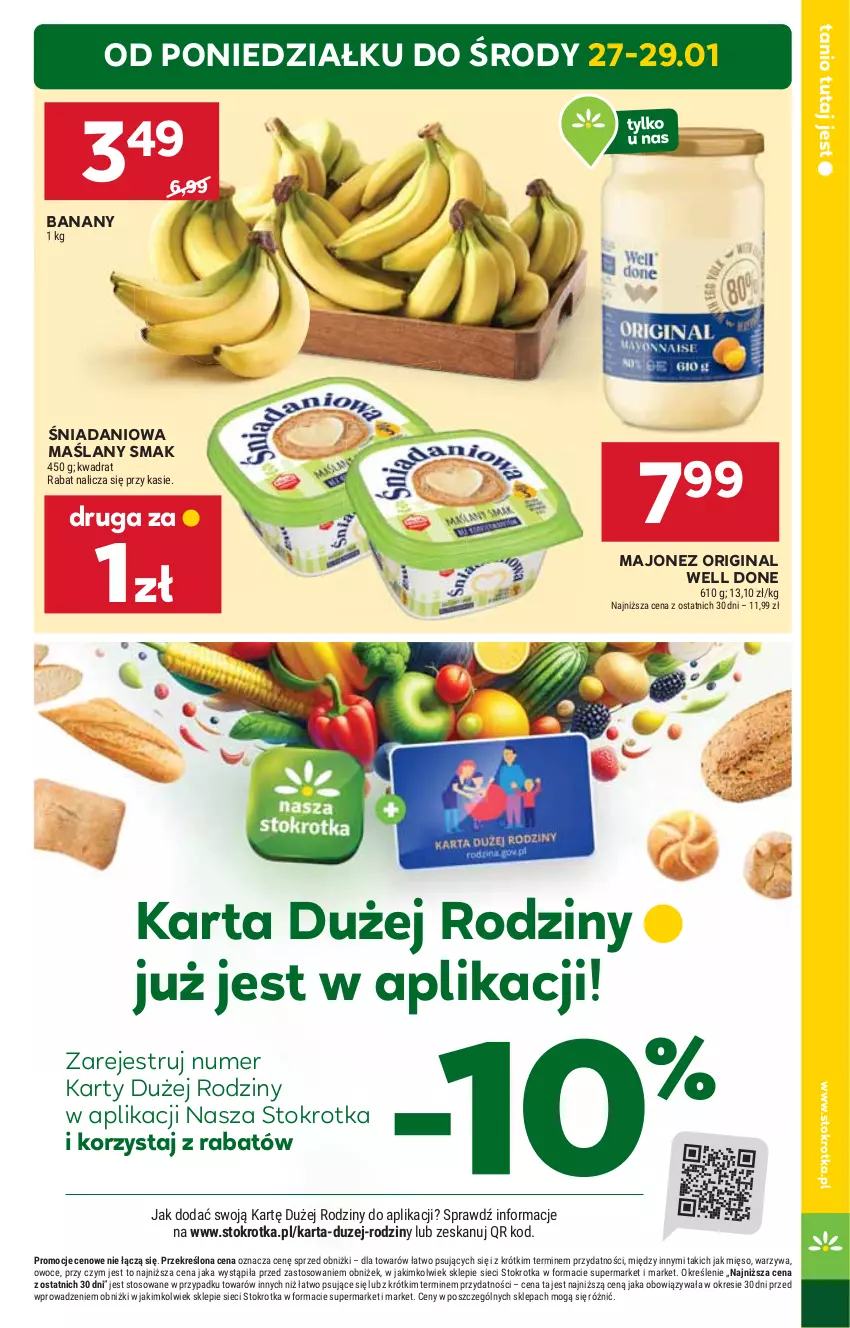 Gazetka promocyjna Stokrotka - Supermarket - ważna 23.01 do 29.01.2025 - strona 5 - produkty: Banany, Danio, Gin, HP, Majonez