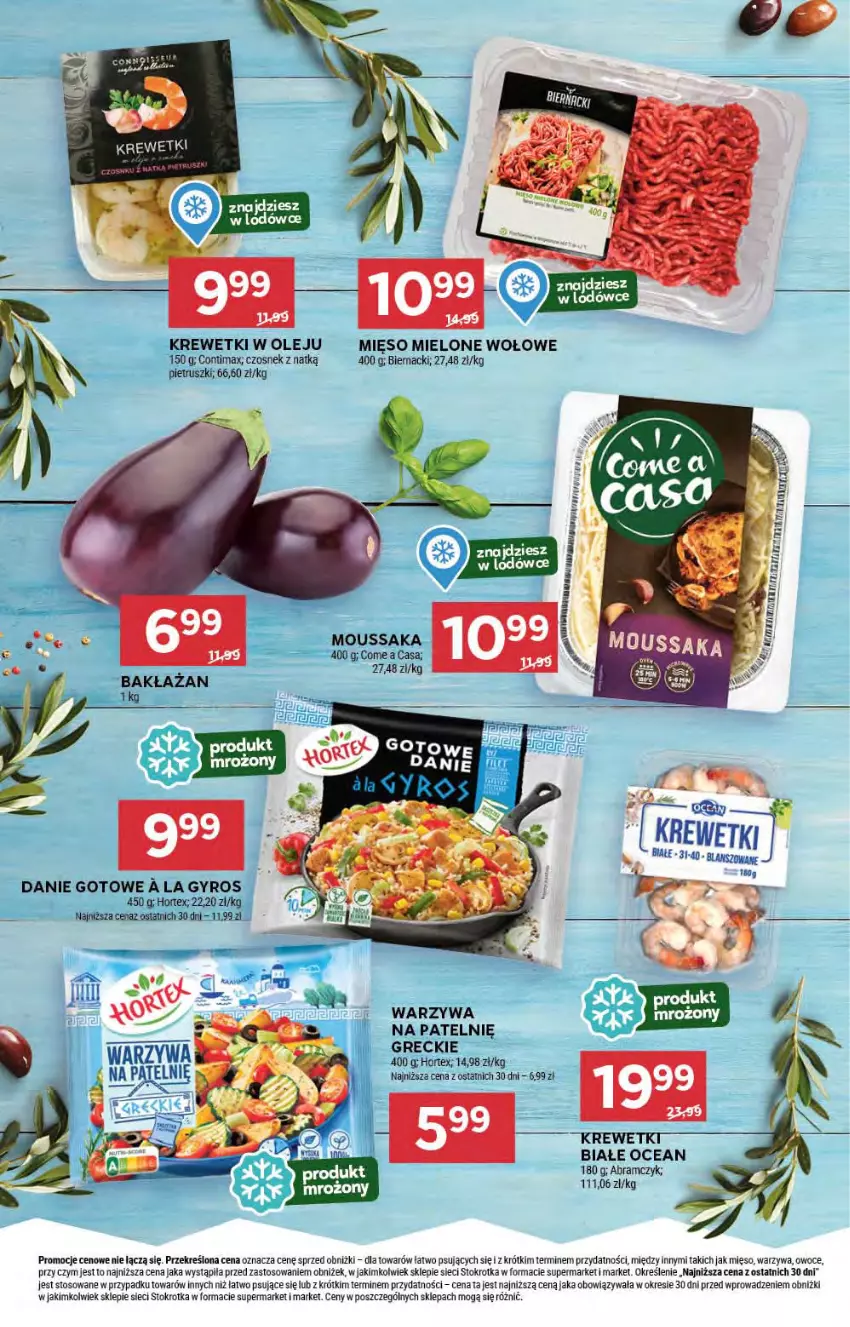 Gazetka promocyjna Stokrotka - Supermarket - ważna 01.08 do 07.08.2024 - strona 26 - produkty: Czosnek, Danie gotowe, Gyros, Hortex, Krewetki, Mięso, Mięso mielone, Olej, Owoce, Rama, Warzywa