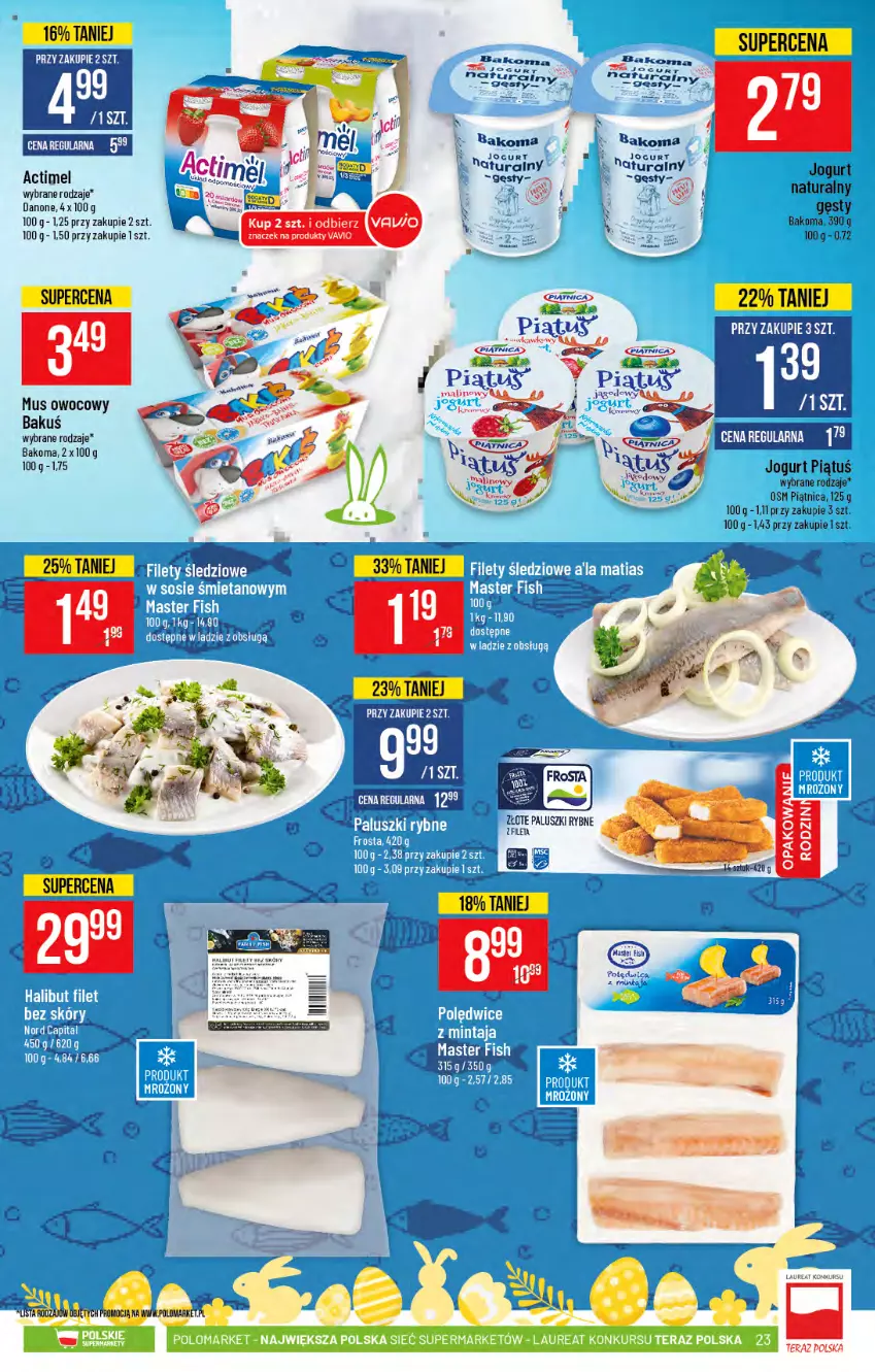 Gazetka promocyjna PoloMarket - Gazetka promocyjna  r - ważna 17.03 do 23.03.2021 - strona 23 - produkty: Actimel, Bakoma, Danone, Gin, Jogurt, Mus, Piątnica, Tera