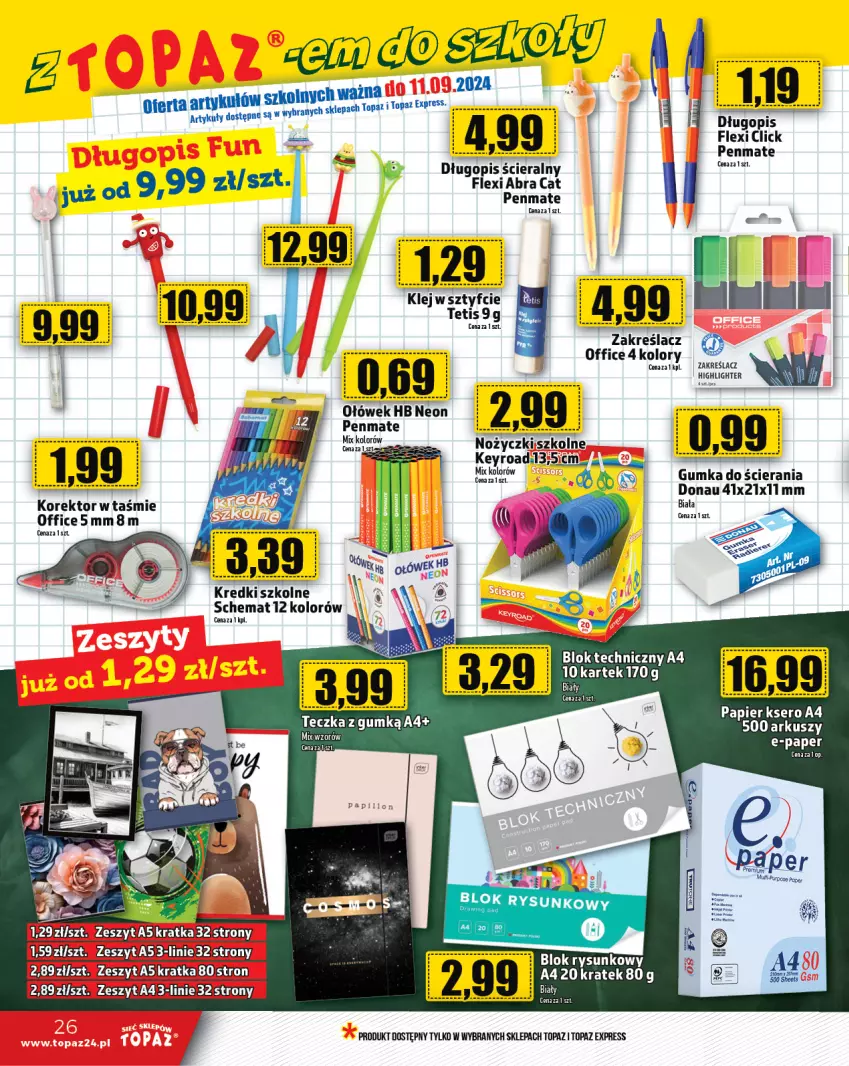 Gazetka promocyjna Topaz - Gazetka - ważna 25.07 do 31.07.2024 - strona 26 - produkty: Długopis, Noż, Nożyczki, Top