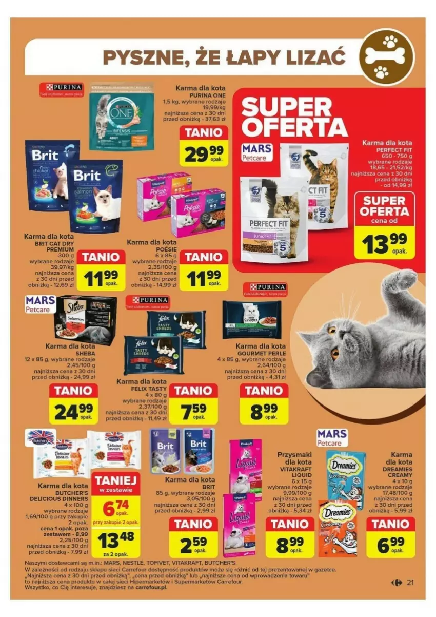 Gazetka promocyjna Carrefour - ważna 24.09 do 28.09.2024 - strona 14 - produkty: Brit, Butcher's, Mars, Przysmaki, Pur, Purina, Sheba, Vitakraft