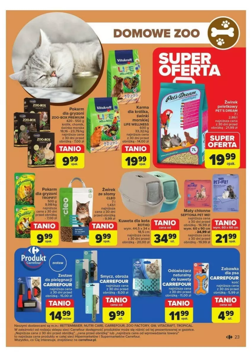 Gazetka promocyjna Carrefour - ważna 24.09 do 28.09.2024 - strona 16 - produkty: Fa, Gry, Inka, Karma dla gryzoni, Królik, Kuweta, Smycz, Tropical, Zabawka