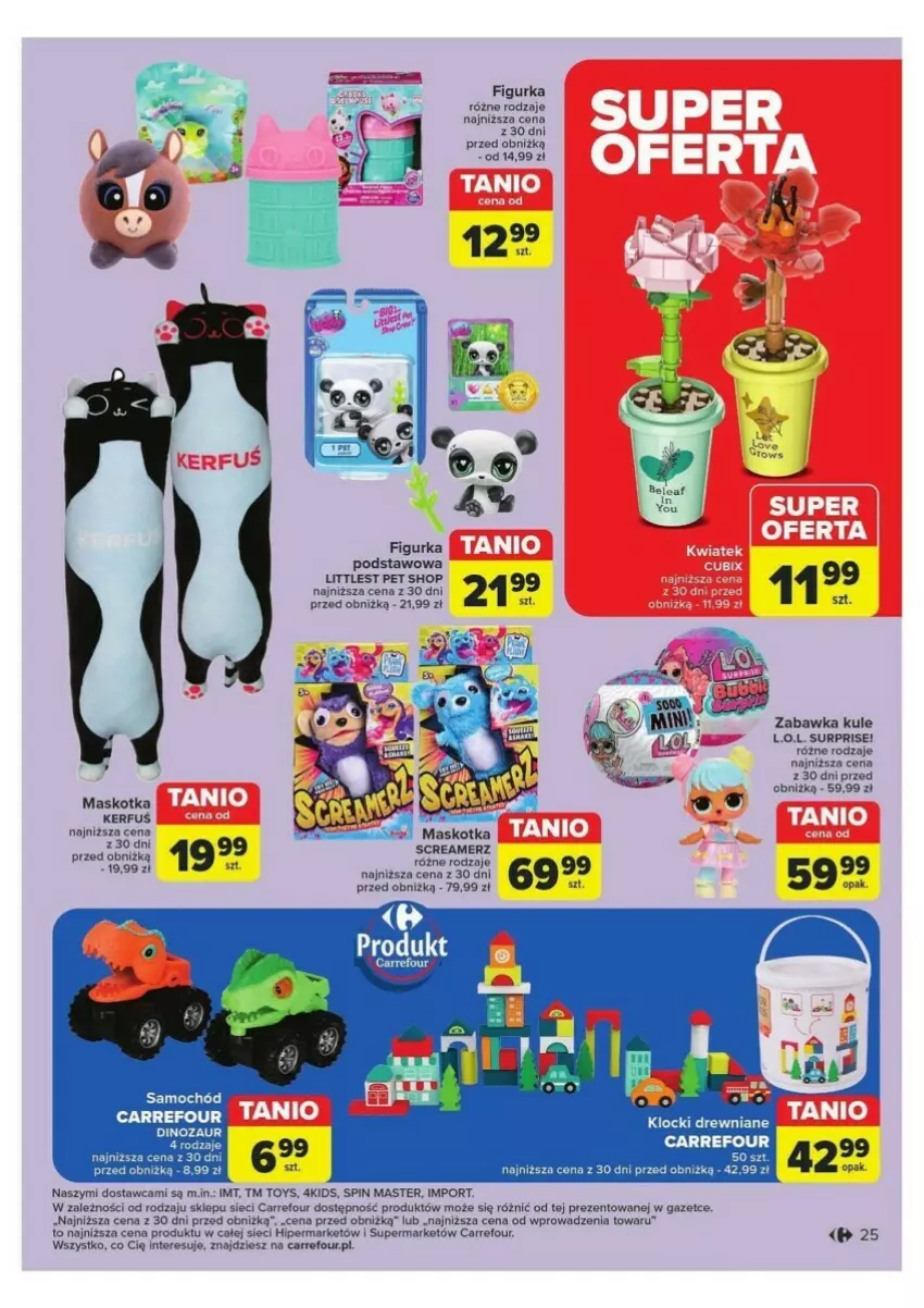 Gazetka promocyjna Carrefour - ważna 24.09 do 28.09.2024 - strona 18 - produkty: Dinozaur, Figurka podstawowa, Klocki, L.O.L., Littlest Pet Shop, Por, Samochód, Zabawka