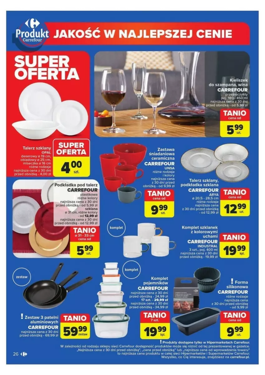 Gazetka promocyjna Carrefour - ważna 24.09 do 28.09.2024 - strona 19 - produkty: Danio, Kieliszek, LANA, Podkład, Podkładka, Pojemnik, Talerz