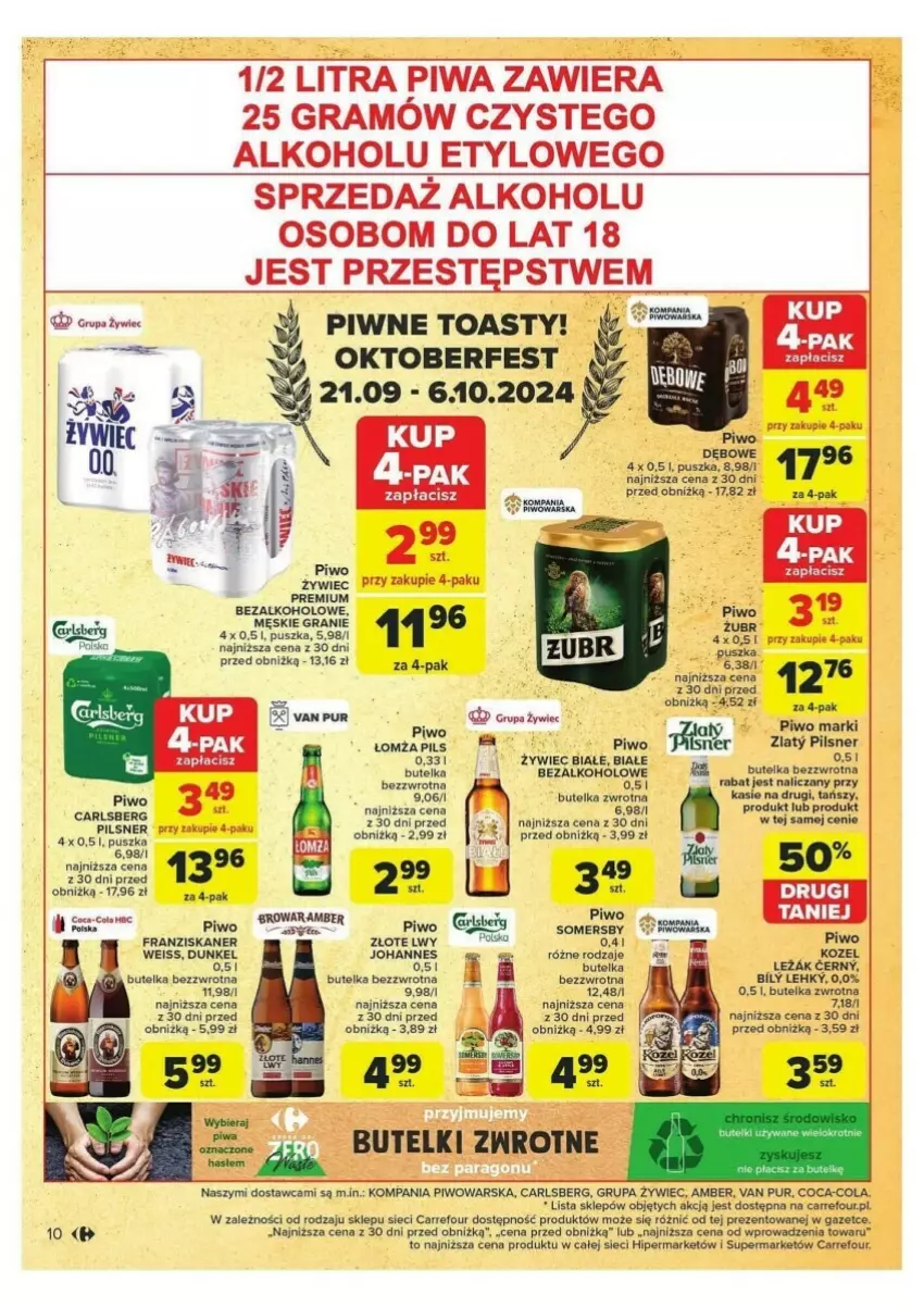 Gazetka promocyjna Carrefour - ważna 24.09 do 28.09.2024 - strona 2 - produkty: Carlsberg, Coca-Cola, Gra, Kozel, Piwa, Piwo, Pur, Skaner, Somersby