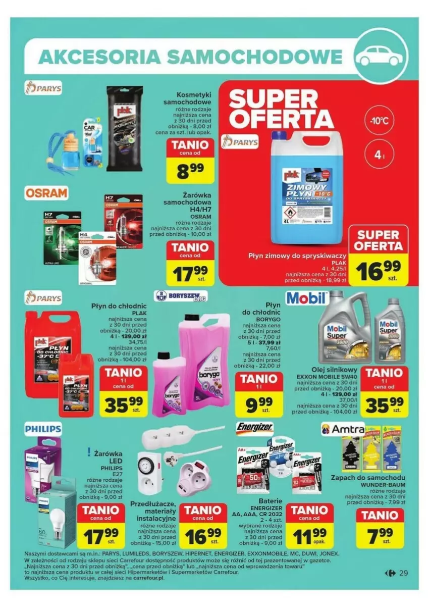 Gazetka promocyjna Carrefour - ważna 24.09 do 28.09.2024 - strona 22 - produkty: Energizer, Mobil, Olej, Olej silnikowy, Philips, Płyn zimowy