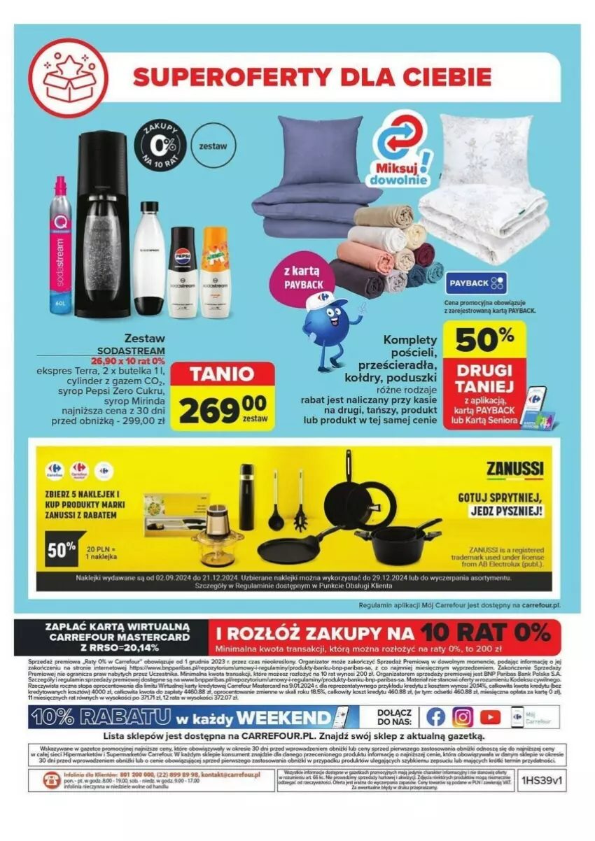 Gazetka promocyjna Carrefour - ważna 24.09 do 28.09.2024 - strona 26 - produkty: Brit, Electrolux, Fa, Gra, HP, Klej, Kosz, Królik, Mirinda, O nas, Pepsi, Por, Pościel, Sok, Syrop, Tran