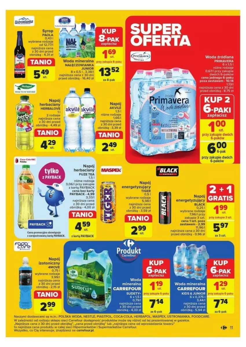 Gazetka promocyjna Carrefour - ważna 24.09 do 28.09.2024 - strona 3 - produkty: Herbapol, Lack, Napój, Paola, Piast, Prima, Primavera, STP, Syrop, Tiger, Woda, Woda mineralna