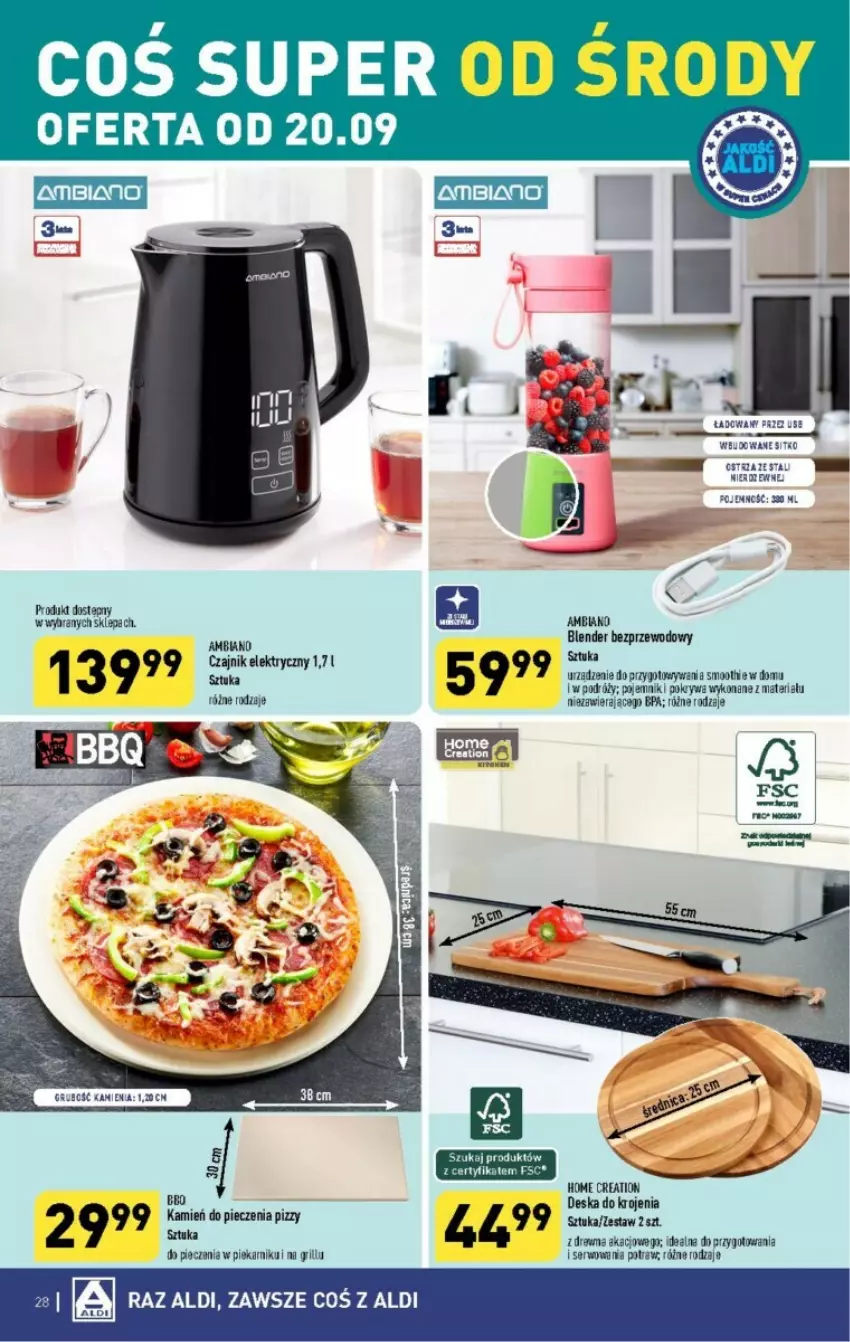 Gazetka promocyjna Aldi - ważna 18.09 do 23.09.2023 - strona 21 - produkty: Blender, Czajnik, Czajnik elektryczny, Grill, Piec, Pojemnik, Pokrywa, Ser, Smoothie