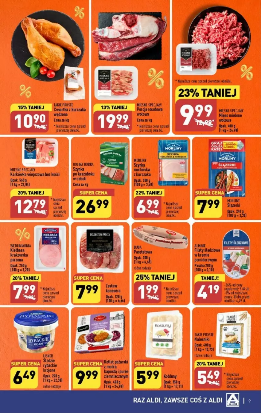 Gazetka promocyjna Aldi - ważna 18.09 do 23.09.2023 - strona 37 - produkty: Gra, Kapustą, Karkówka wieprzowa, Kiełbasa, Kiełbasa krakowska, Kurczak, Lisner, Mięsne specjały, Morliny, Naleśniki, Pasztet, Piec, Por, Pur, Ser, Szynka