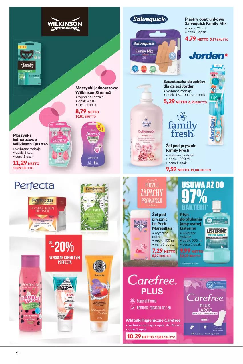 Gazetka promocyjna Makro - [Oferta specjalna] Sekrety urody - ważna 04.05 do 16.05.2022 - strona 4 - produkty: Carefree, Dzieci, Fa, Listerine, Mars, Perfecta, Plastry opatrunkowe, Płyn do płukania, Płyn do płukania jamy ustnej, Szczoteczka, Szczoteczka do zębów, Wkładki