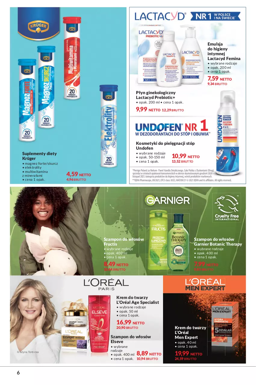 Gazetka promocyjna Makro - [Oferta specjalna] Sekrety urody - ważna 04.05 do 16.05.2022 - strona 6 - produkty: Elseve, Emulsja, Fructis, Garnier, Gin, Kosmetyki do pielęgnacji, Krem do twarzy, L’Oréal, Lactacyd, Magnez, Szampon, Undofen