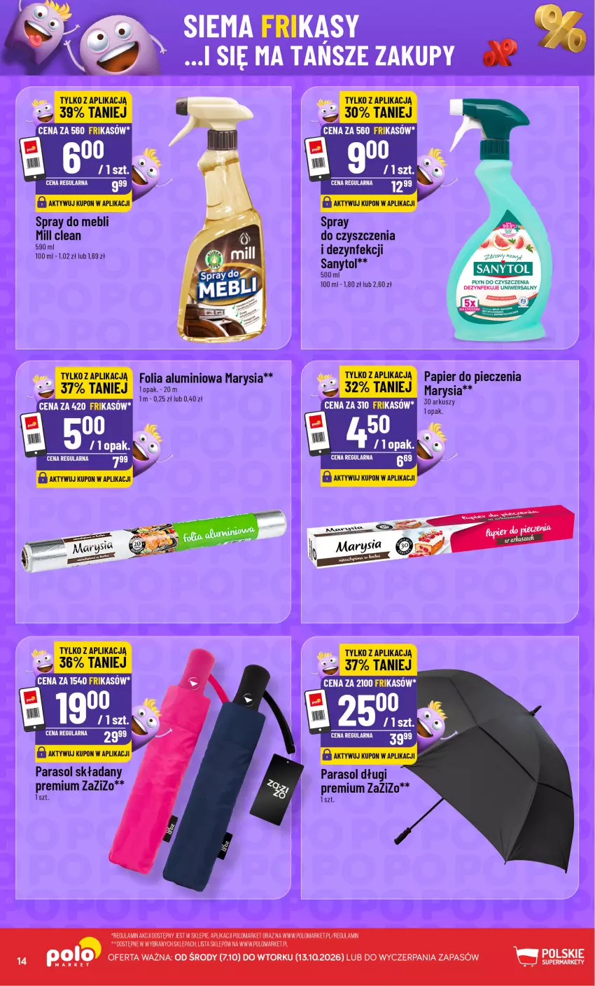 Gazetka promocyjna PoloMarket - Katalog Frikasów od 7.10 - ważna 07.10 do 13.10.2026 - strona 14 - produkty: Folia aluminiowa, Papier, Papier do pieczenia, Parasol, Piec, Spray do czyszczenia