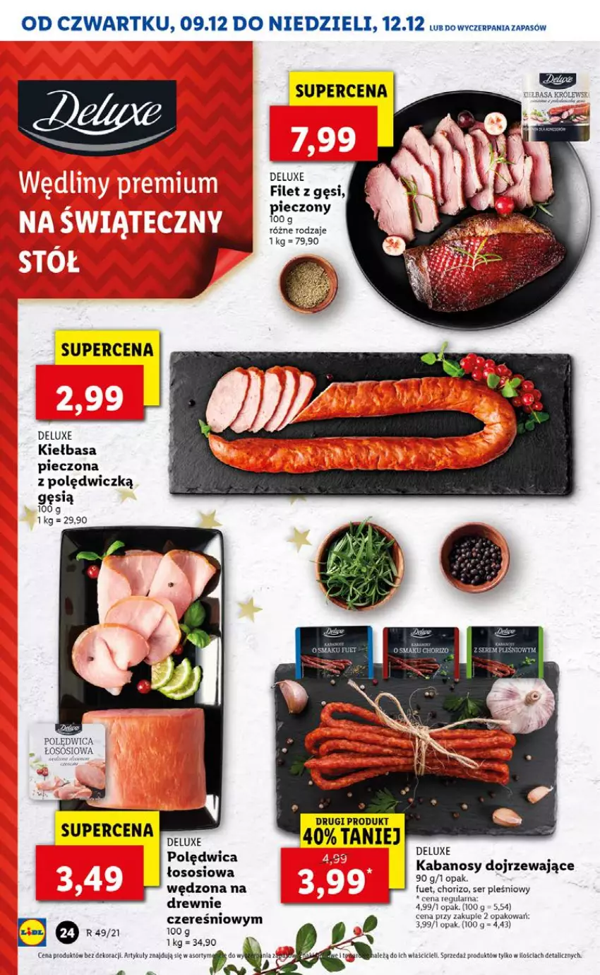 Gazetka promocyjna Lidl - GAZETKA OD 09.12 DO 12.12 - ważna 09.12 do 12.12.2021 - strona 24 - produkty: Kiełbasa, Piec, Polędwica, Ser, Ser pleśniowy, Sos