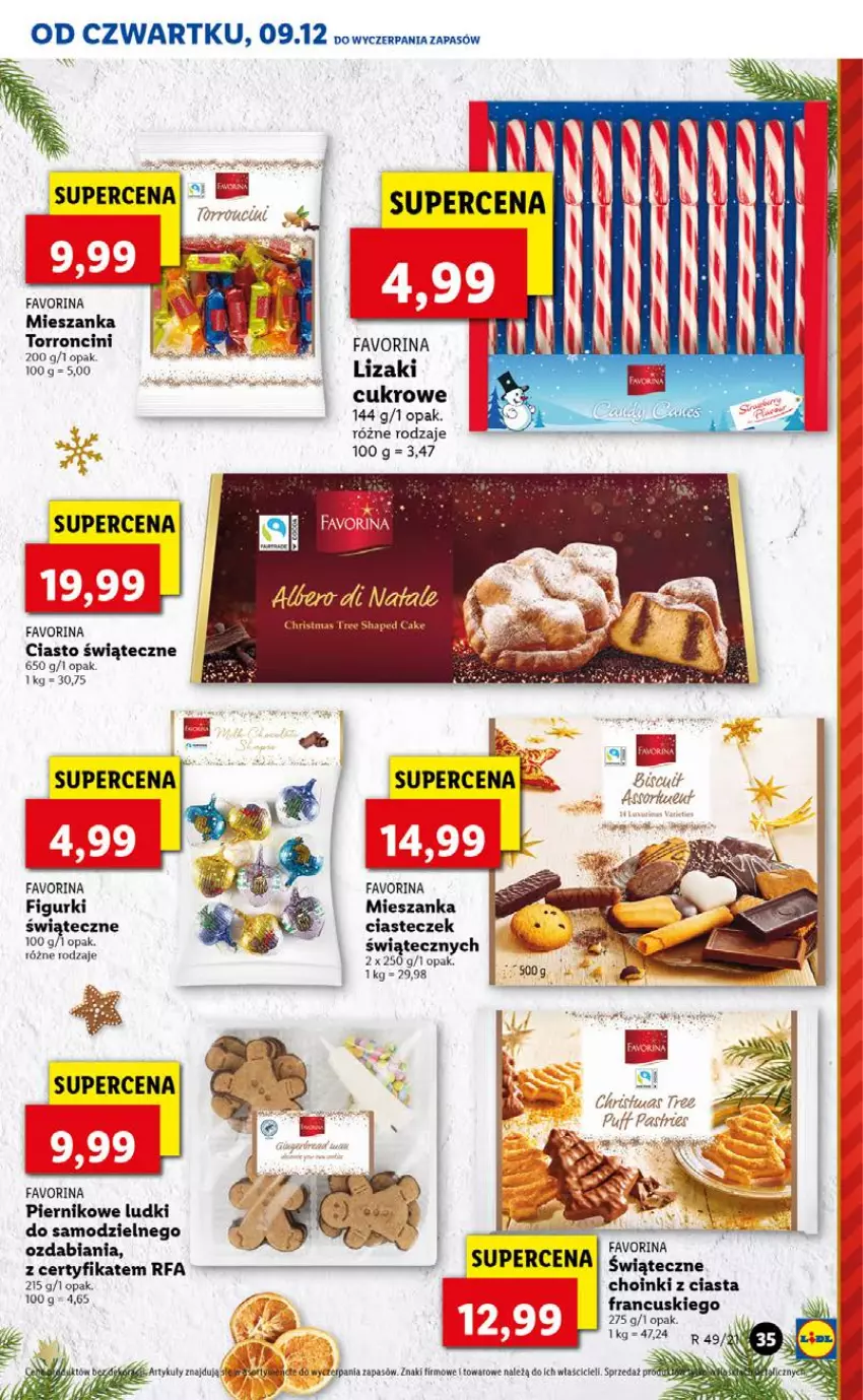 Gazetka promocyjna Lidl - GAZETKA OD 09.12 DO 12.12 - ważna 09.12 do 12.12.2021 - strona 35 - produkty: Fa, Lizaki, Piernik, Puf