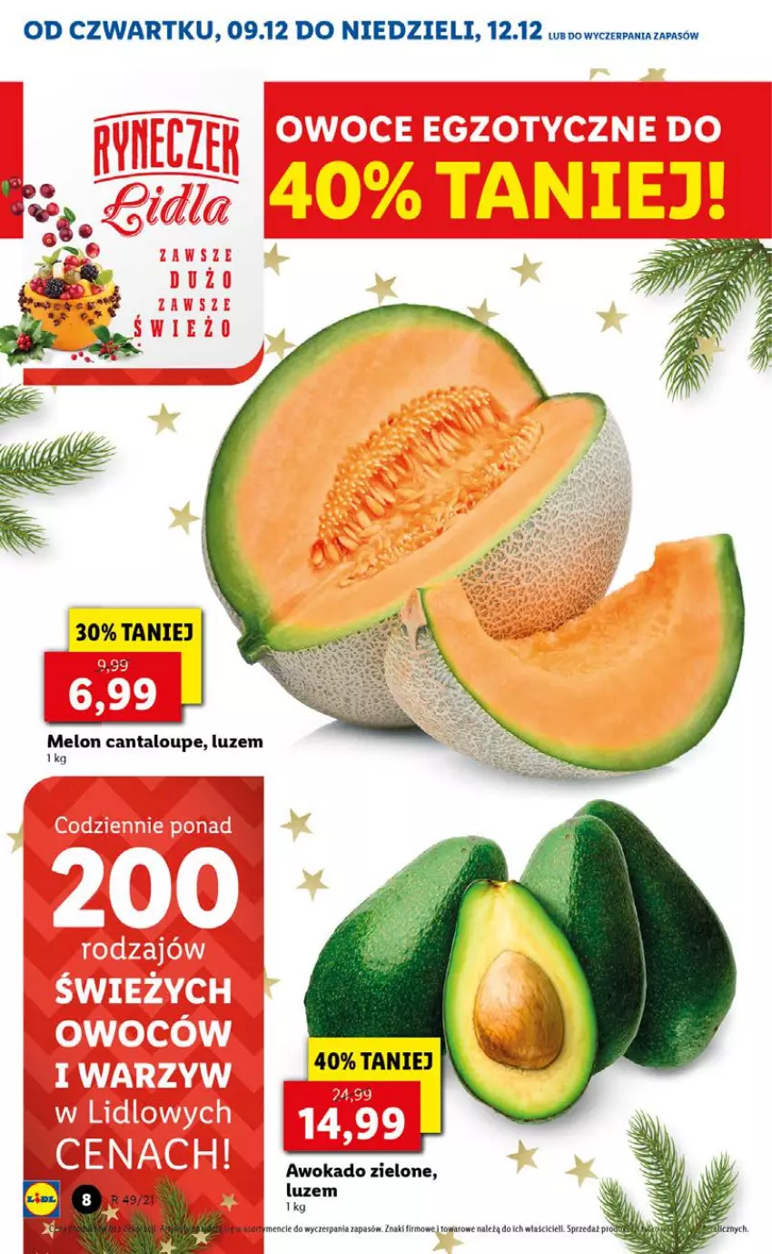 Gazetka promocyjna Lidl - GAZETKA OD 09.12 DO 12.12 - ważna 09.12 do 12.12.2021 - strona 8 - produkty: Melon