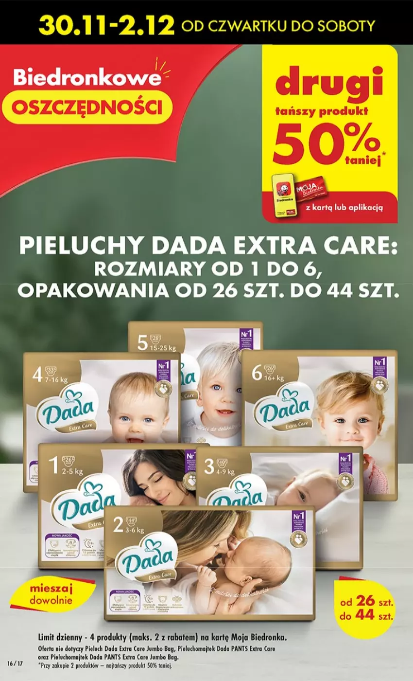 Gazetka promocyjna Biedronka - Okazje Tygodnia Mikołaj - ważna 30.11 do 06.12.2023 - strona 16 - produkty: Dada, O Bag, Pieluchy