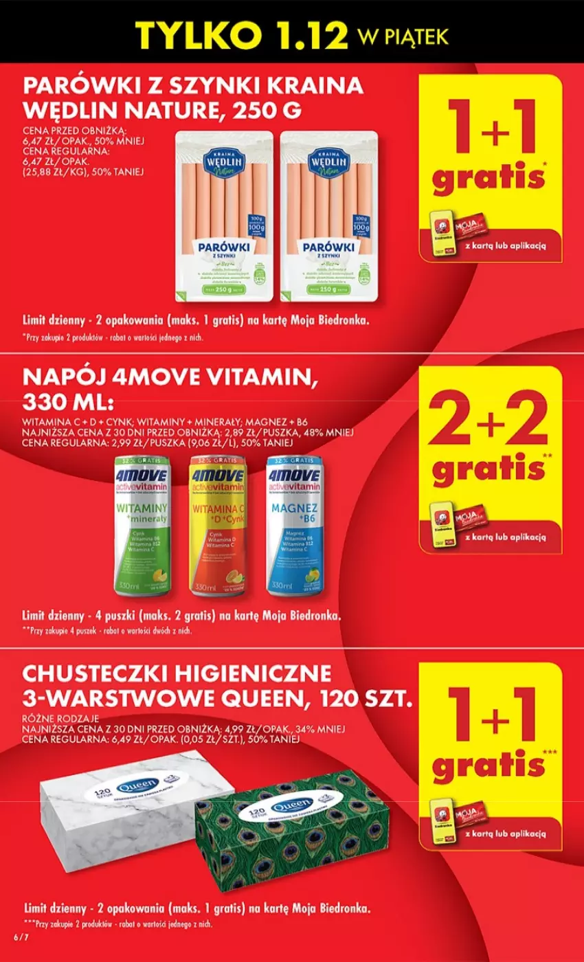 Gazetka promocyjna Biedronka - Okazje Tygodnia Mikołaj - ważna 30.11 do 06.12.2023 - strona 6 - produkty: Chusteczki, Cynk, Gra, Magnez, Napój, Parówki, Parówki z szynki