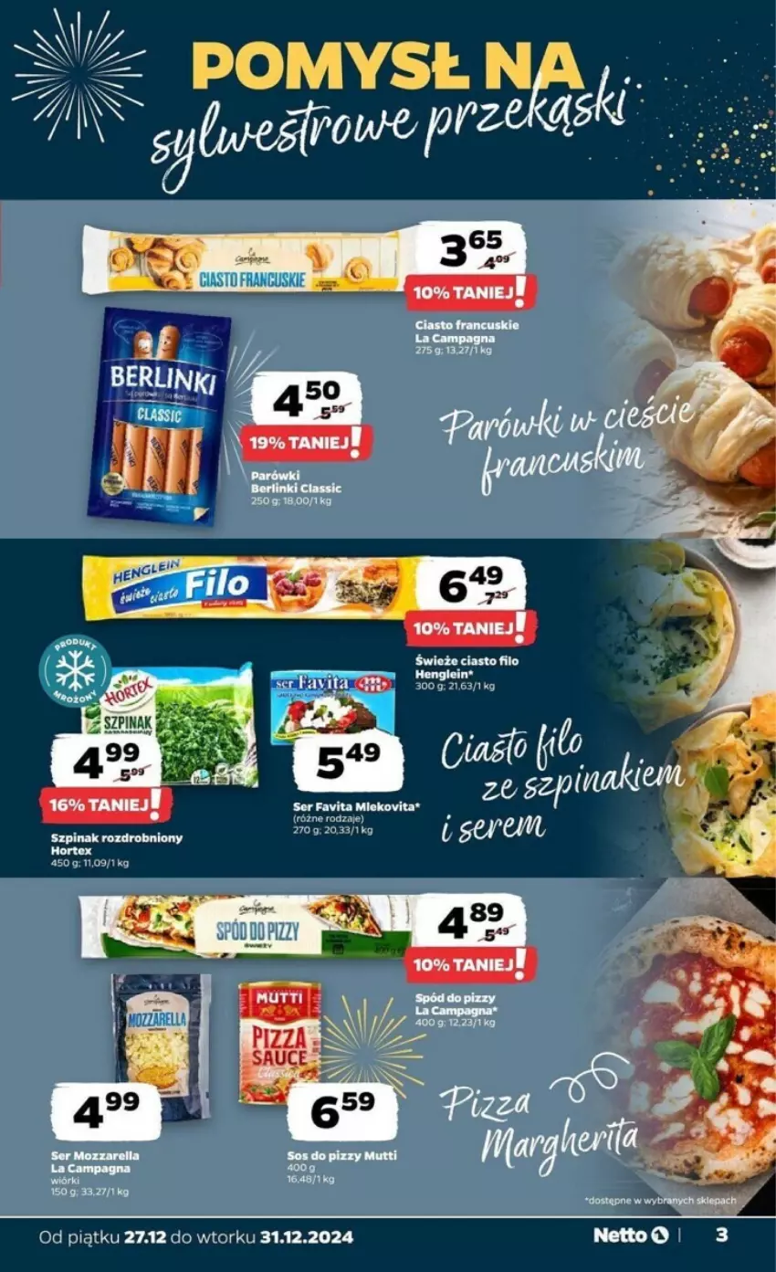 Gazetka promocyjna Netto - ważna 27.12 do 31.12.2024 - strona 23 - produkty: Fa, Favita, Hortex, Mleko, Ser, Szpinak