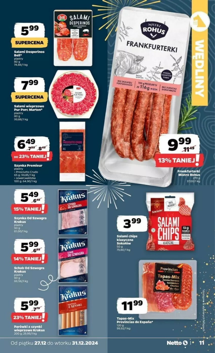 Gazetka promocyjna Netto - ważna 27.12 do 31.12.2024 - strona 3 - produkty: Bell, Fa, Por, Pur, Salami, Szynka