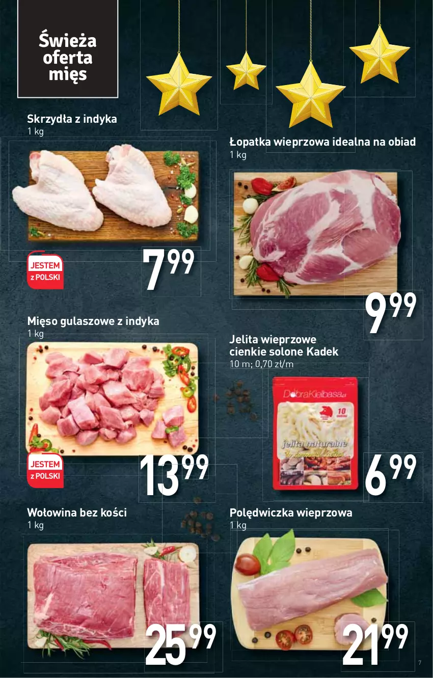Gazetka promocyjna Stokrotka - Supermarket - ważna 09.12 do 15.12.2021 - strona 7 - produkty: Mięso, Polędwiczka wieprzowa, Wołowina, Wołowina bez kości